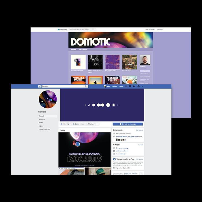 Facebook et Bandcamp de Domotic