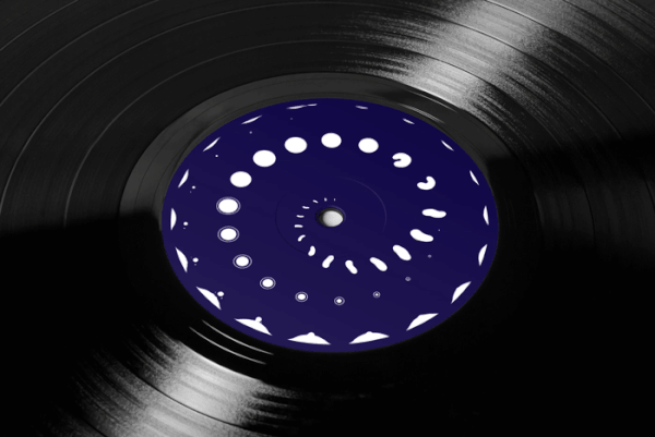 Phénakistiscope - Macaron arrière du vinyle de Domotic